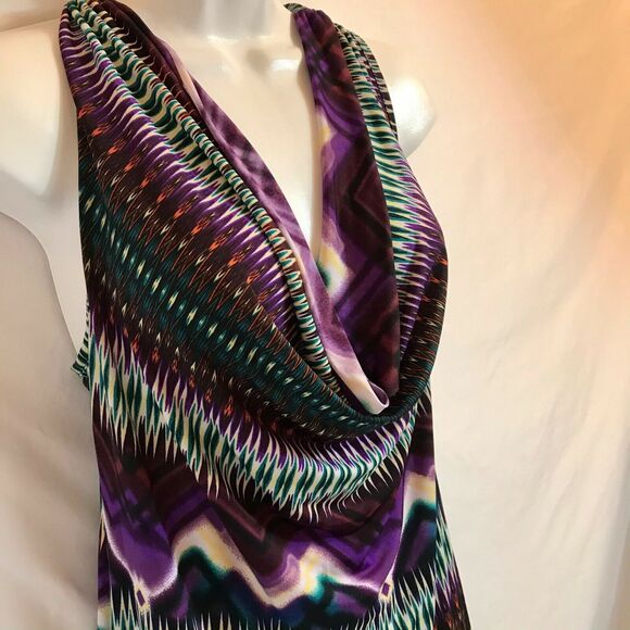 Urban Rose Dress Womens M Midi Halter Sun Southwestern Sleeveless Cowl Neck - Picture 4 of 10